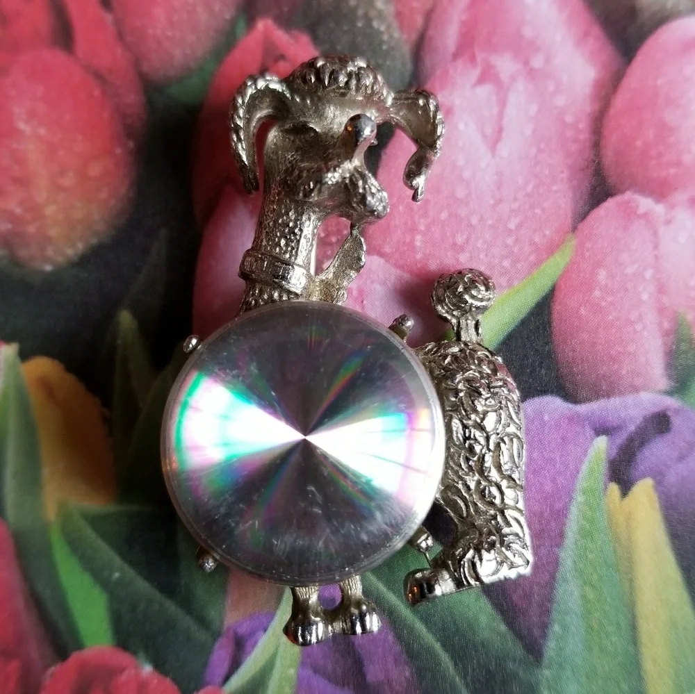 Vintage Jewelrama poodle brooch dog pin